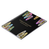 Professionele Moderne Glitter Haarclip Haarstylist Notitieboek (Linkerzijde)