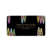 Professionele moderne glitter haarclips adres etiket (Voorkant)