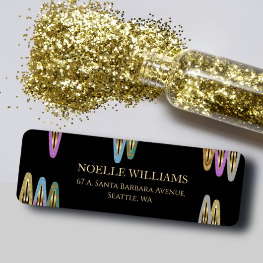 Professionele Moderne Glitter Hair Clips Terug Etiket