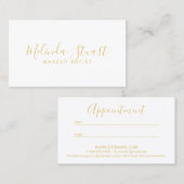 Professionele, moderne Gold- en witte benoeming Afsprakenkaartje (Voorkant / Achterkant)