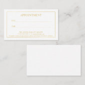Professionele, moderne Gold- en witte benoeming Afsprakenkaartje (Voorkant / Achterkant)