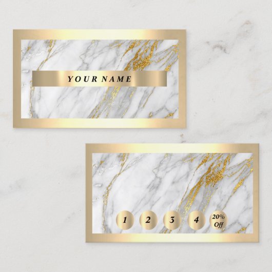 Professionele, moderne Gold Lijst grijze Loyality  Visitekaartje (Voorkant / Achterkant)