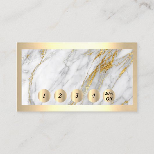 Professionele, moderne Gold Lijst grijze Loyality  Visitekaartje (Achterkant)