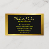 Professionele moderne goud zwart gewoon visitekaartje (Achterkant)