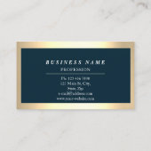Professionele moderne gouden eenvoudige blauwe mar visitekaartje (Achterkant)