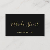 Professionele Moderne Gouden en Zwarte Afspraak Afsprakenkaartje (Voorkant)