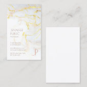 Professionele Moderne Gouden Marmeren Monogram Lux Visitekaartje (Voorkant / Achterkant)