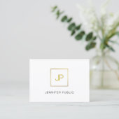 Professionele Moderne Gouden Monogram Creatieve Vo Visitekaartje (Staand voorkant)