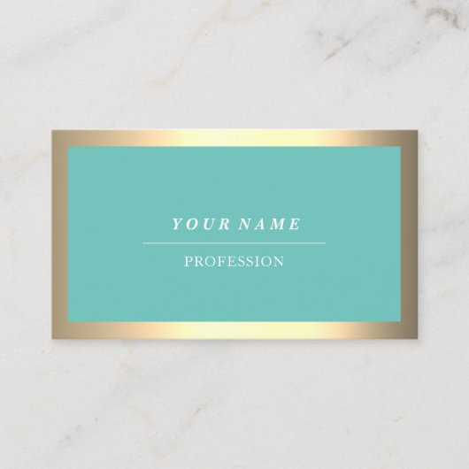 Professionele Moderne Gouden Simply Mint Blauw Visitekaartje (Voorkant)