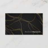 Professionele moderne gouden zwart minimalist visitekaartje (Voorkant)