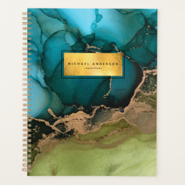 Professionele Moderne Gouden Zwarte Blauwgroen Pla Planner