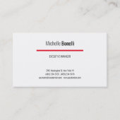 Professionele moderne grijs rood wit minimalist visitekaartje (Voorkant)