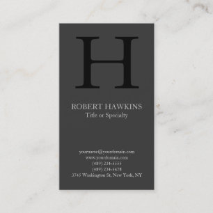 Professionele moderne grijze monogram visitekaartje