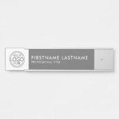 Professionele, Moderne Grijze Witte Logo, Naam, Ti Deurbordje (Voorkant)