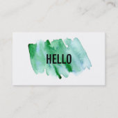 Professionele moderne groene Waterverf Visitekaart Visitekaartje (Voorkant)