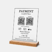 Professionele Moderne Haarstylist QR Code Betaling Acryl Bord (Hoek)