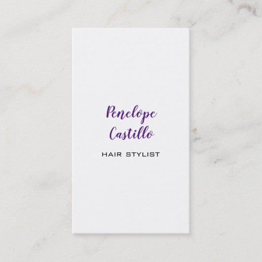 Professionele, moderne, handgeschreven haarlijst visitekaartje (Voorkant)
