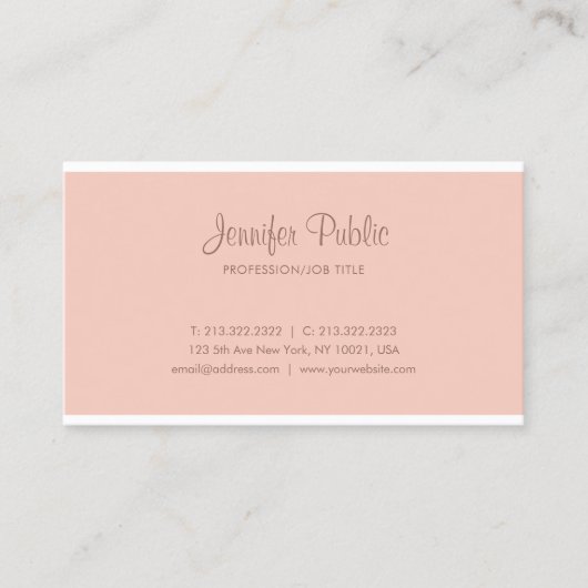 Professionele, moderne handgeschreven minimalistis visitekaartje (Voorkant)