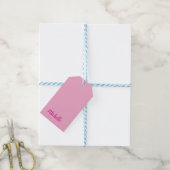 Professionele moderne handgeschreven naam roze wit cadeaulabel (Met Touw)
