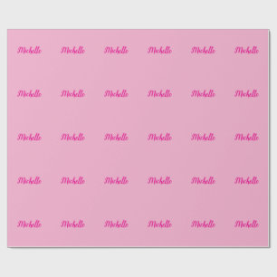 Professionele moderne handgeschreven naam roze wit cadeaupapier