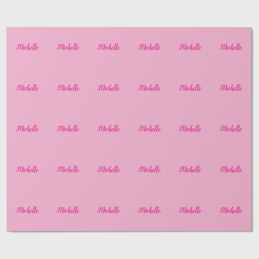 Professionele moderne handgeschreven naam roze wit cadeaupapier (Vlak)