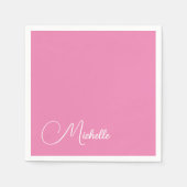 Professionele moderne handschriftnaam roze wit servet (Voorkant)