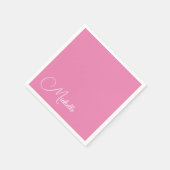 Professionele moderne handschriftnaam roze wit servet (Hoek)