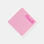 Professionele moderne handschriftnaam roze wit servet (Hoek)