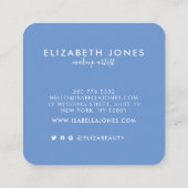 Professionele moderne handtekening Blauw en Witte Vierkante Visitekaartje (Achterkant)