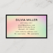 Professionele moderne holografische pasteelregenbo visitekaartje (Achterkant)