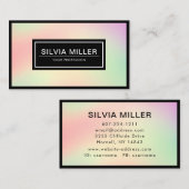 Professionele moderne holografische pasteelregenbo visitekaartje (Voorkant / Achterkant)