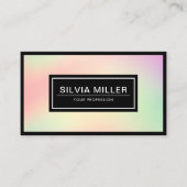 Professionele moderne holografische pasteelregenbo visitekaartje (Voorkant)