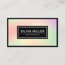 Professionele moderne holografische pasteelregenbo visitekaartje