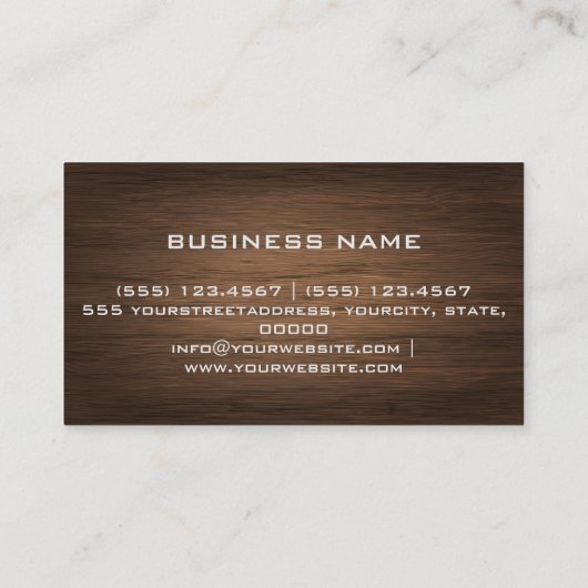 Professionele moderne houten blik visitekaartje (Achterkant)