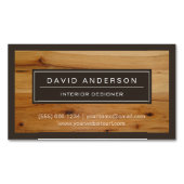 Professionele moderne houten blik visitekaartje magneet (Voorkant)