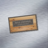 Professionele moderne houten blik visitekaartje magneet (Voorbeeld)