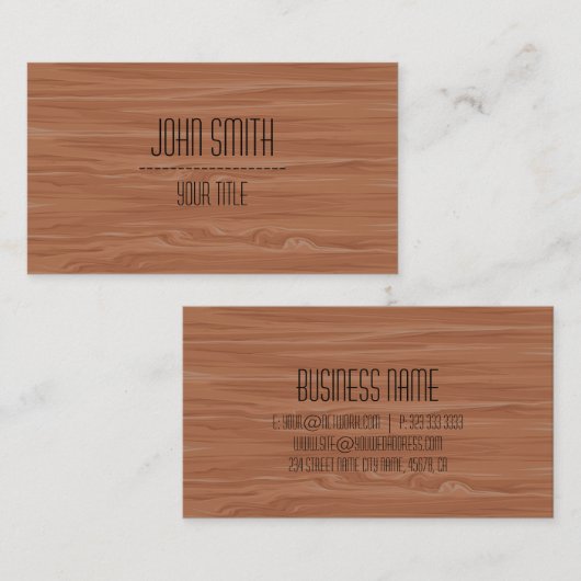 Professionele moderne houten korrels visitekaartje (Voorkant / Achterkant)