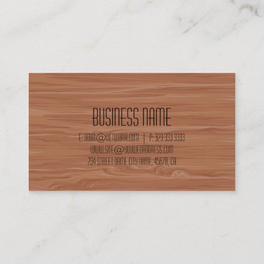 Professionele moderne houten korrels visitekaartje (Achterkant)