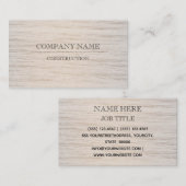 Professionele moderne houten korrels visitekaartje (Voorkant / Achterkant)