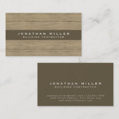 Professionele moderne houten plaat visitekaartje (Voorkant / Achterkant)