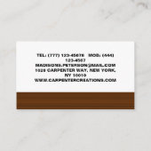 professionele moderne houten timmerbouw visitekaartje (Achterkant)