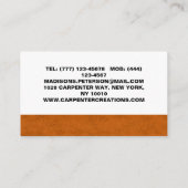 professionele moderne houten timmerbouw visitekaartje (Achterkant)