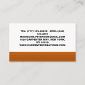 professionele moderne houten timmerbouw visitekaartje (Achterkant)