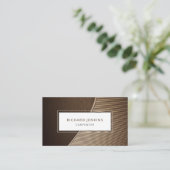Professionele moderne houten vloerklep visitekaartje (Staand voorkant)