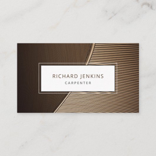 Professionele moderne houten vloerklep visitekaartje (Voorkant)