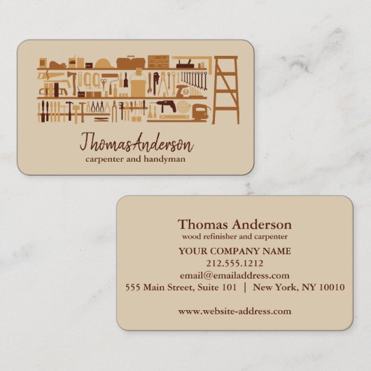 Professionele Moderne Huis Reparatie Handyman Visitekaartje (Voorkant / Achterkant)