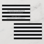 Professionele, moderne, klassieke zwarte strepen visitekaartje (Voorkant / Achterkant)