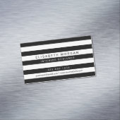 Professionele, moderne, klassieke zwarte strepen visitekaartje magneet (Voorbeeld)