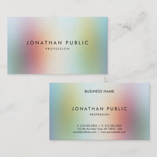 Professionele, moderne, kleurrijke Abstracte art e Visitekaartje (Voorkant / Achterkant)