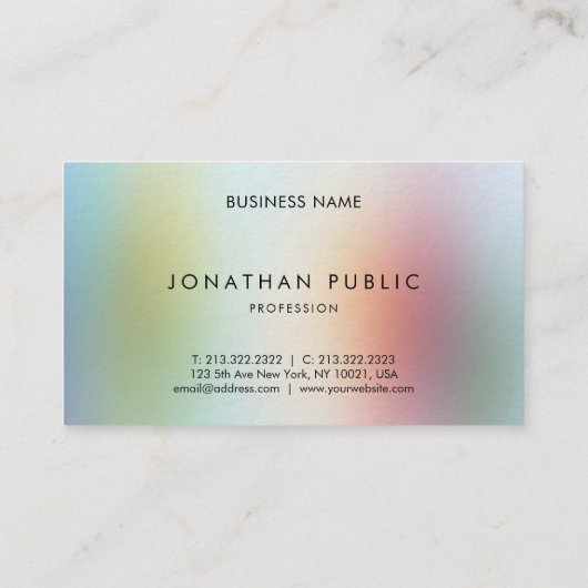 Professionele, moderne, kleurrijke Abstracte art e Visitekaartje (Achterkant)